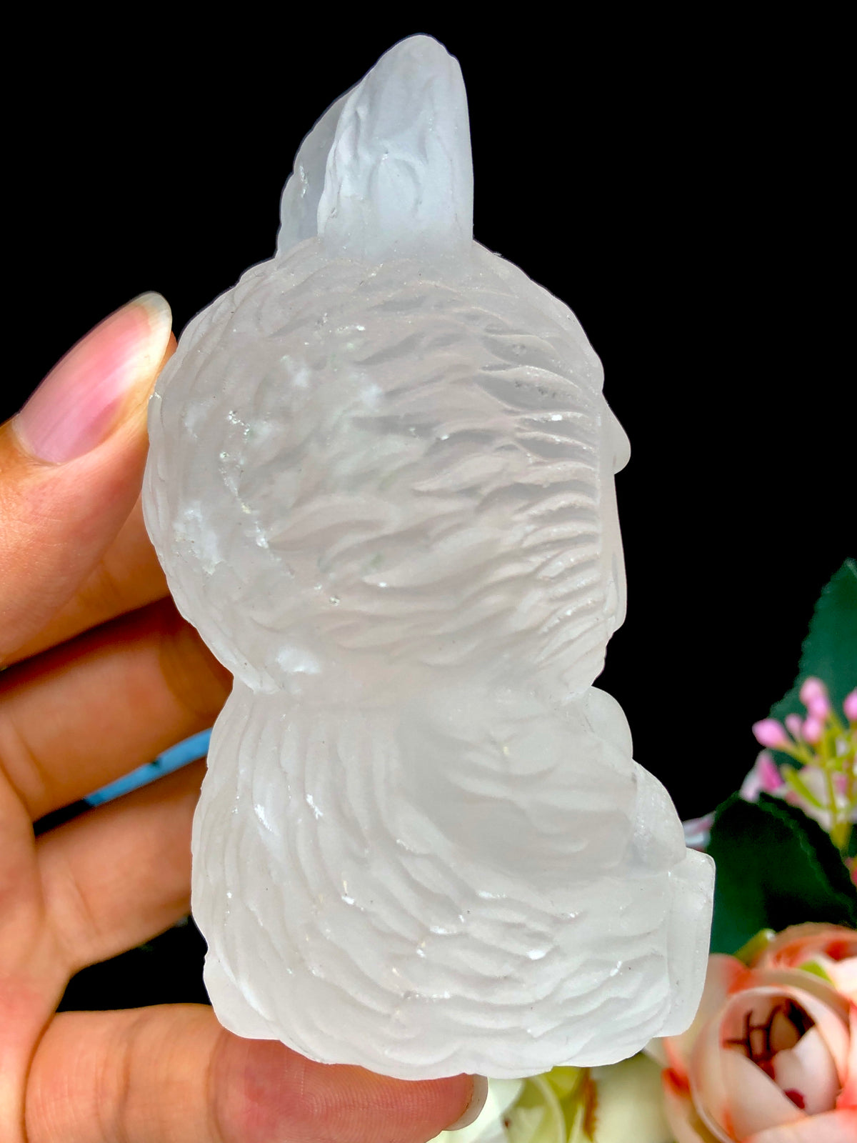 clear quartz labubu carving