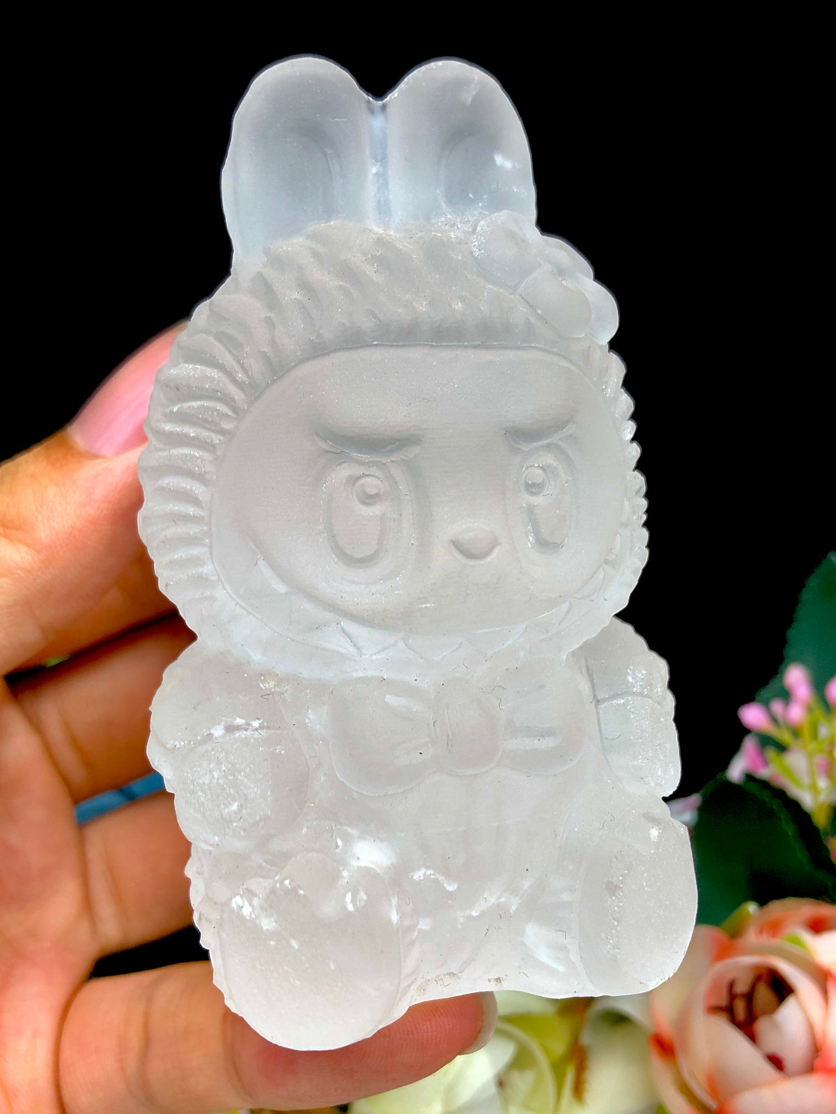 clear quartz labubu carving