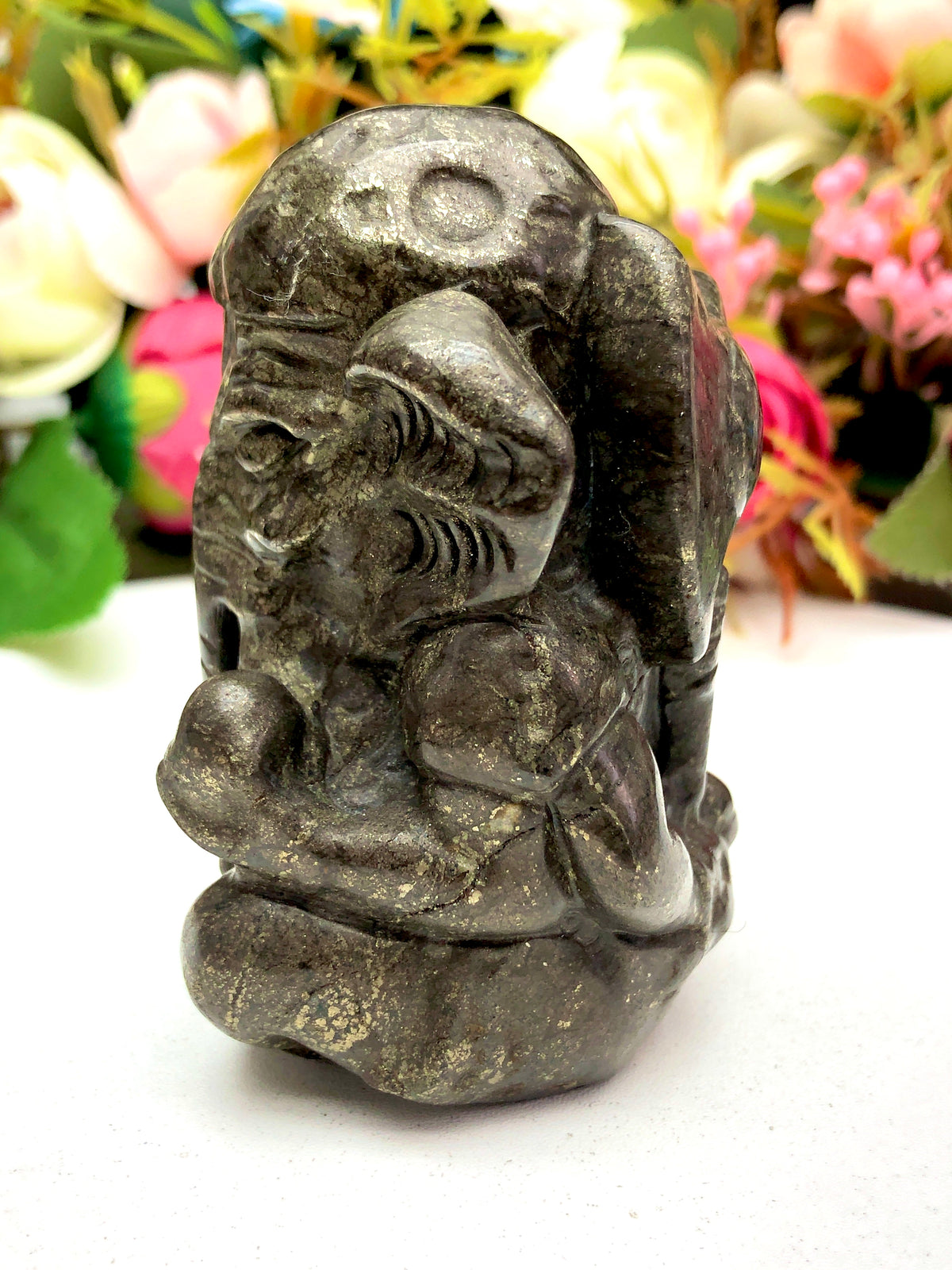 pyrite Ganesha carving