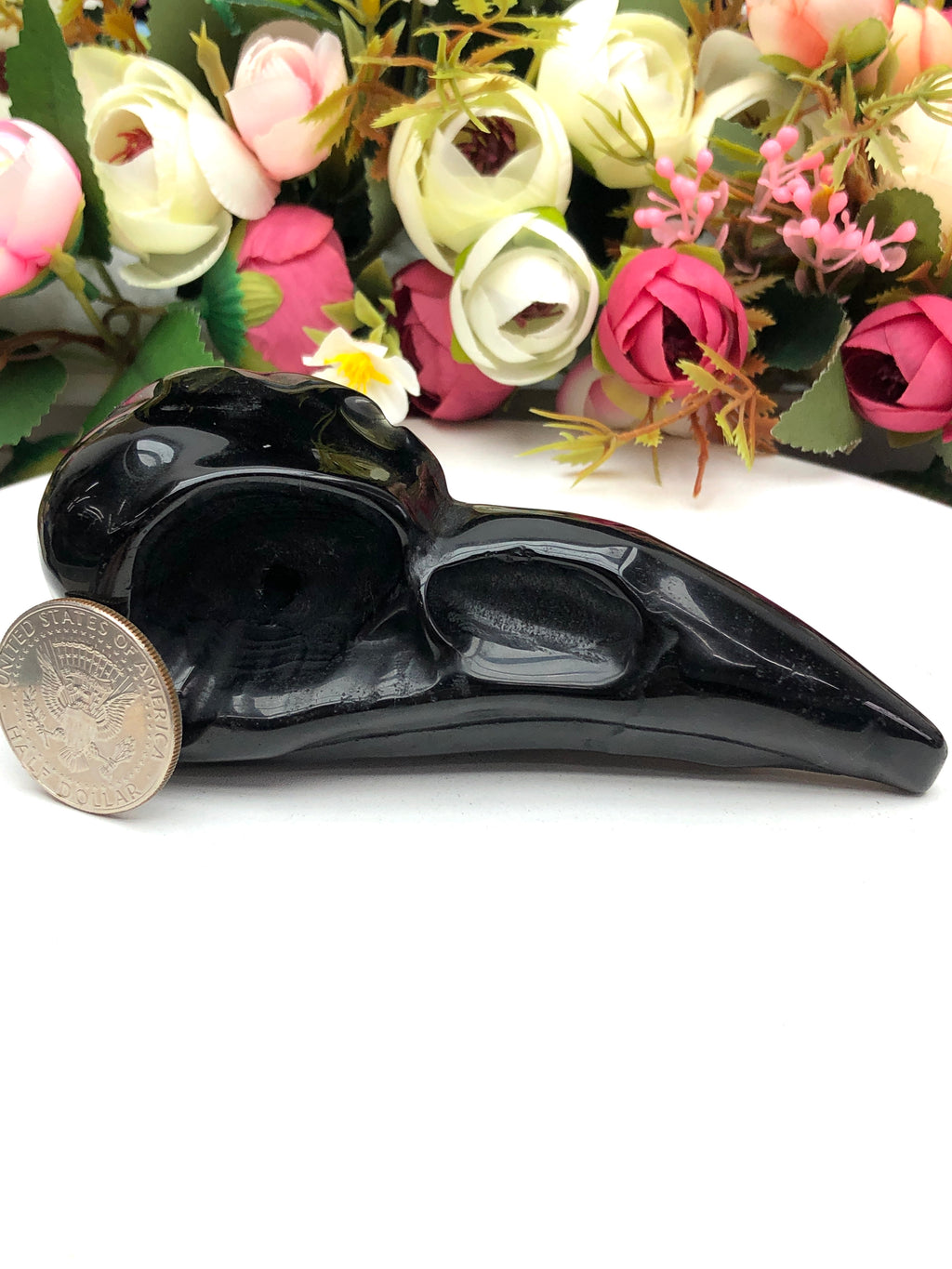 black obsidian Crow Head