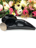 black obsidian Crow Head