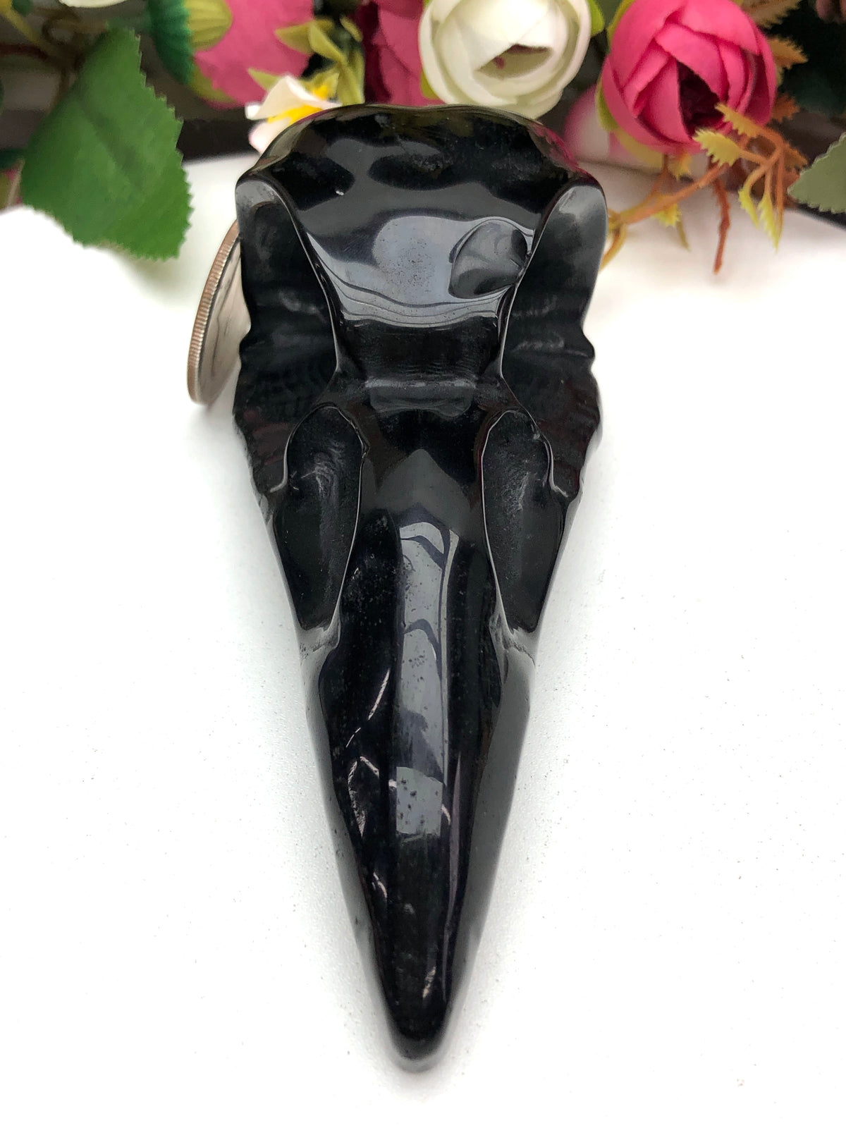 black obsidian Crow Head