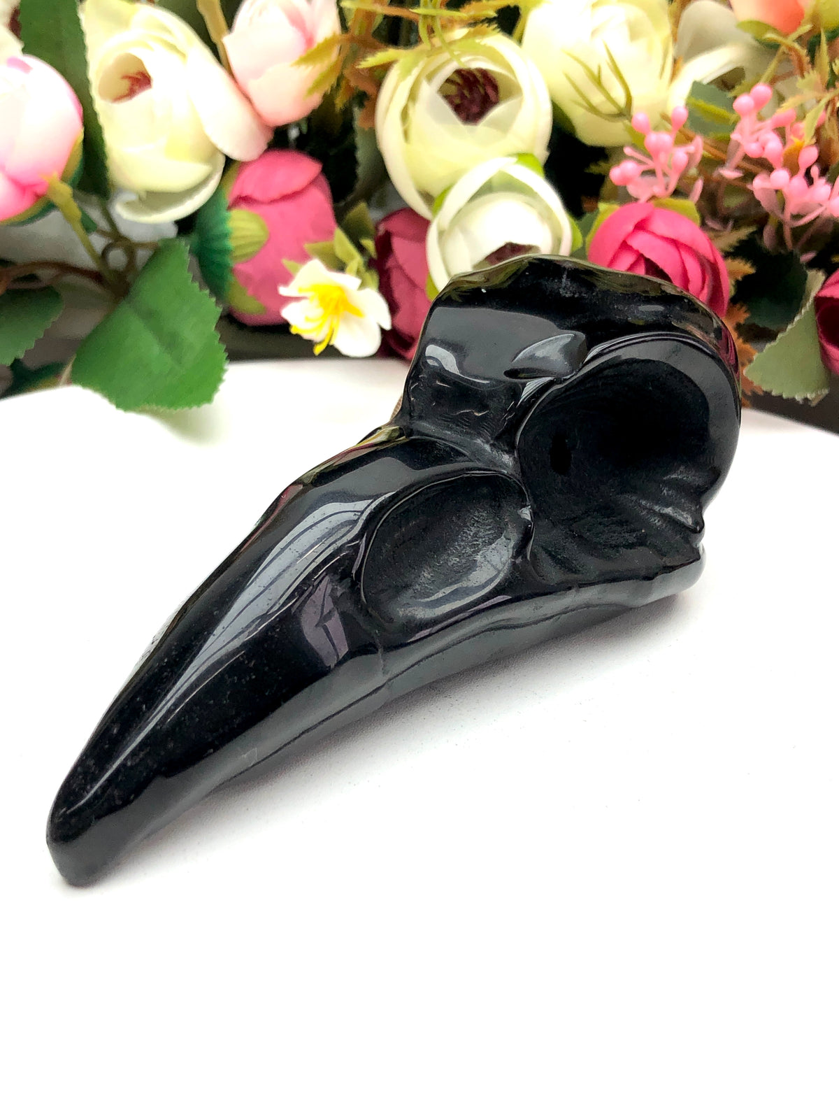 black obsidian Crow Head