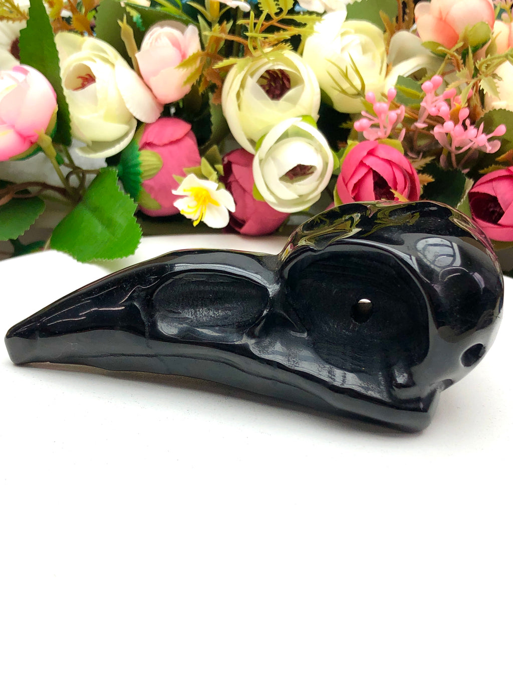 black obsidian Crow Head