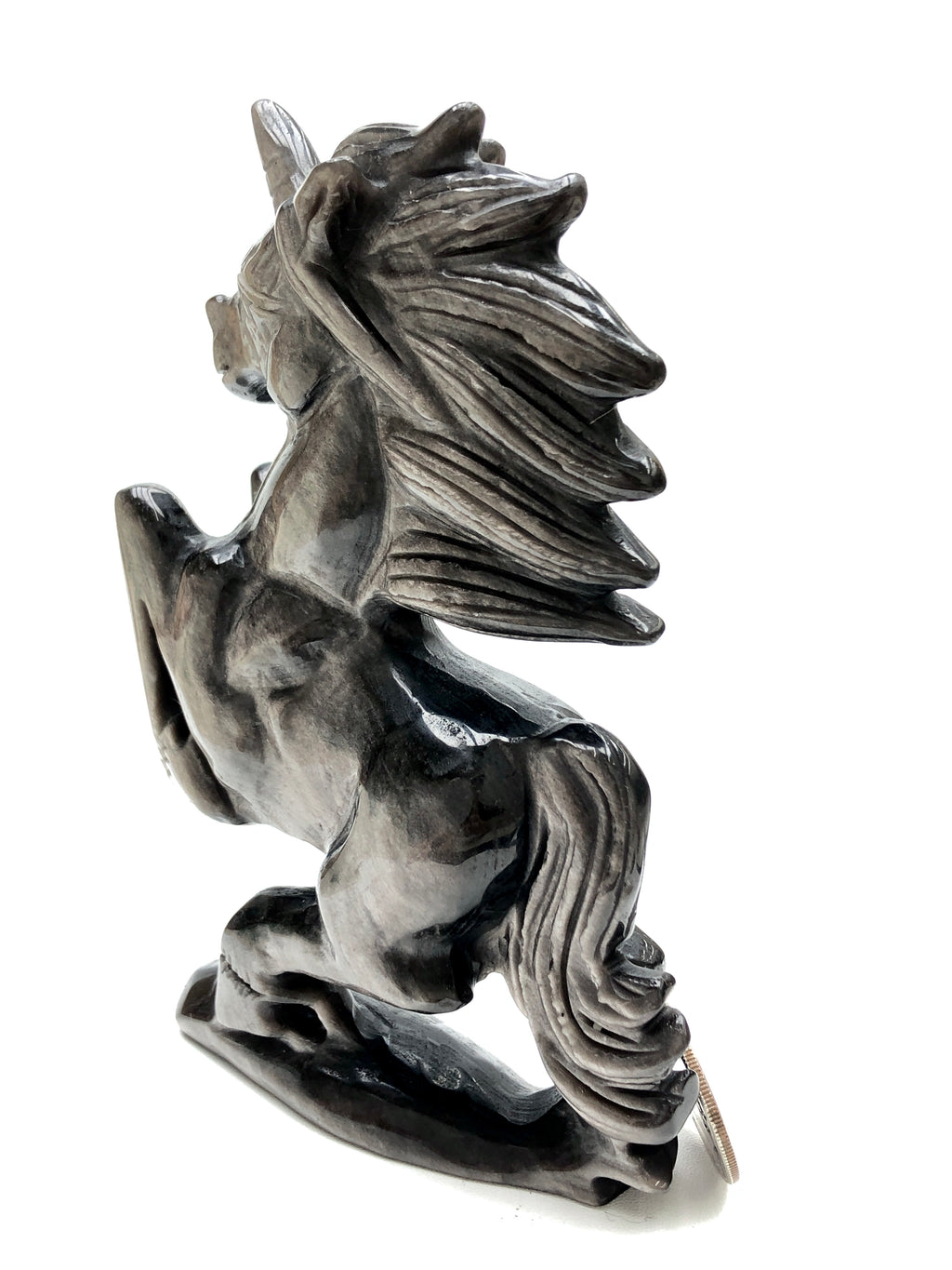Silver obsidian unicorn