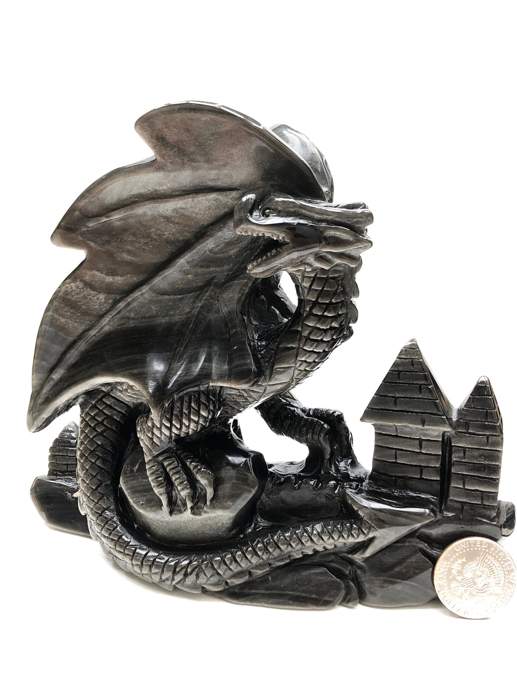 Sliver obsidian western dragon