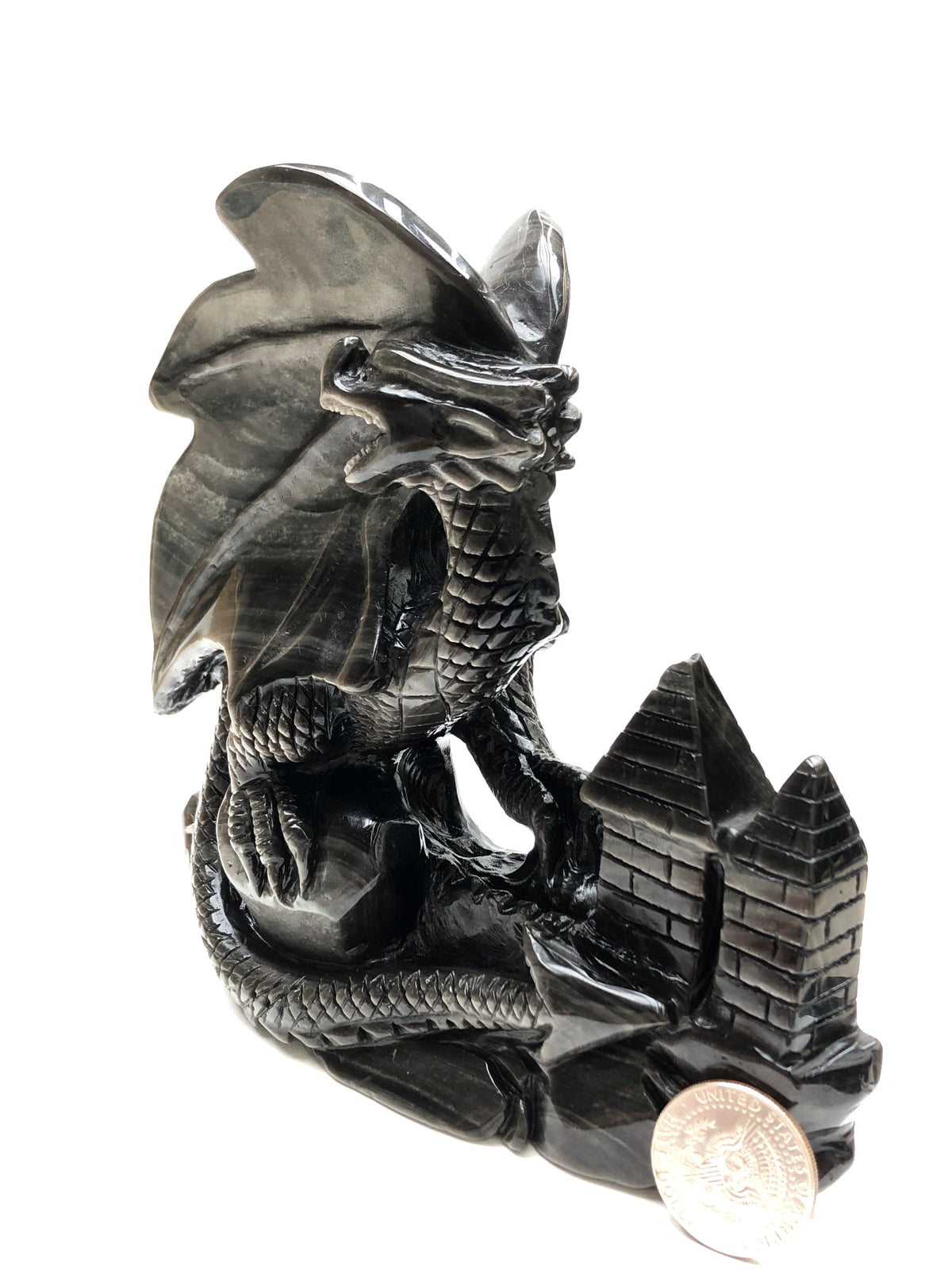 Sliver obsidian western dragon