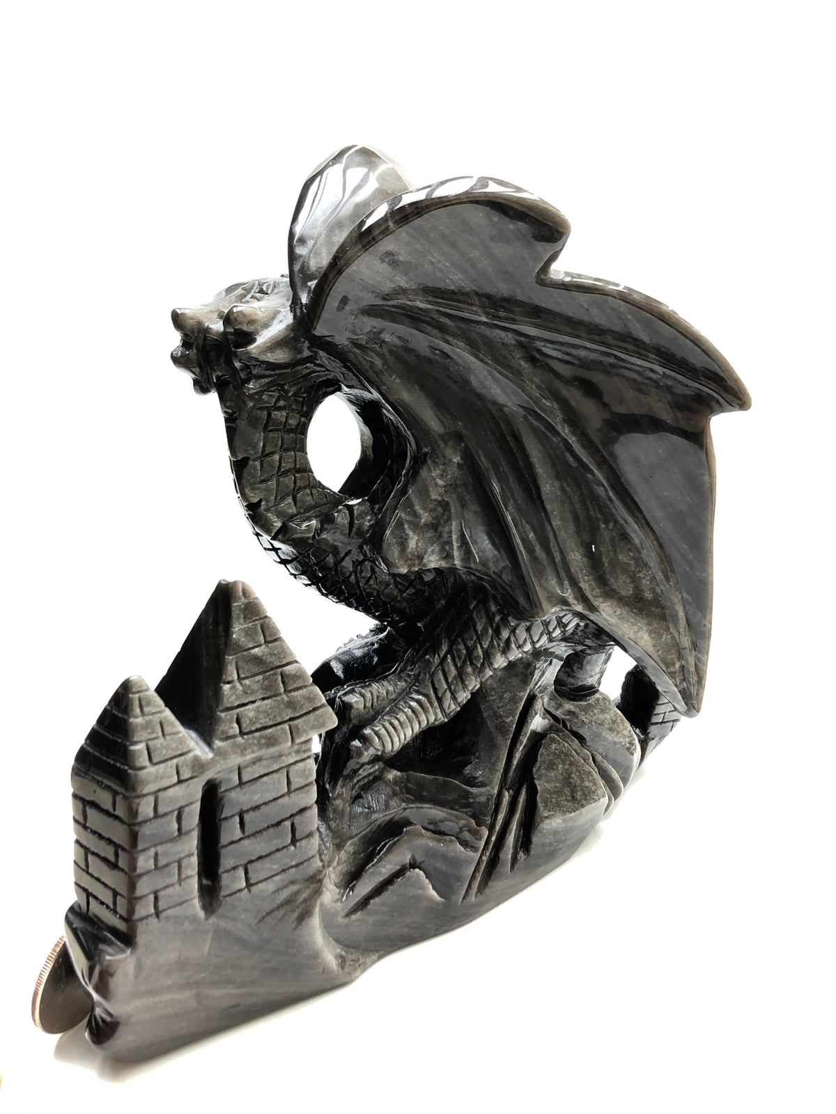 Sliver obsidian western dragon