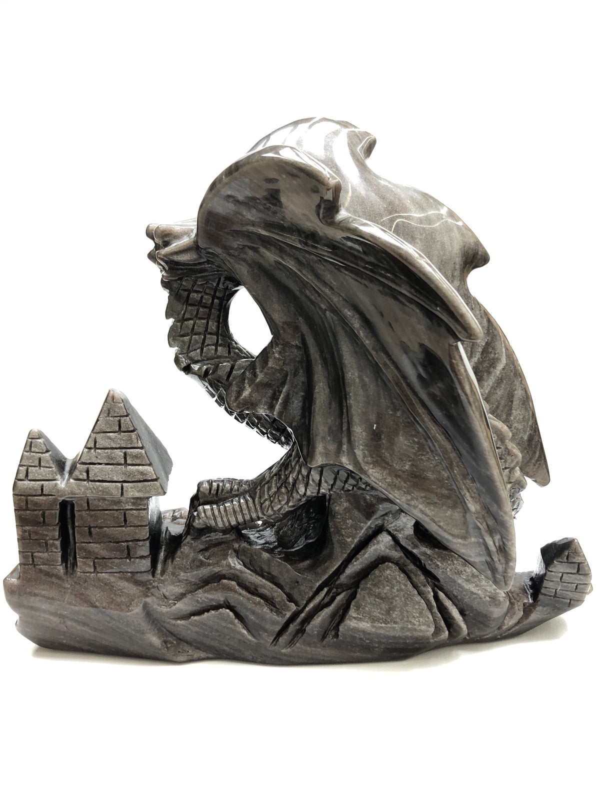 Sliver obsidian western dragon