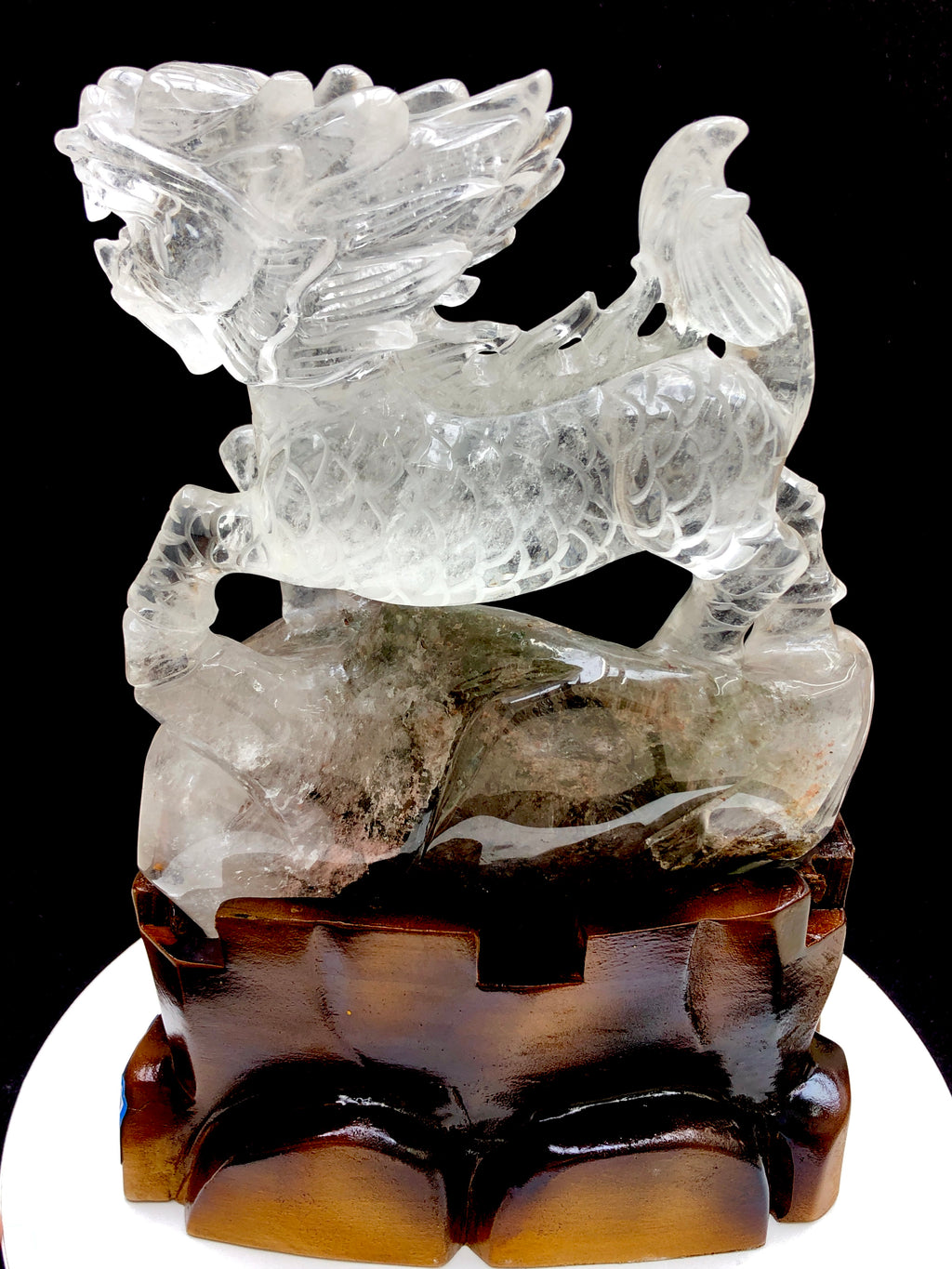 Garden quartz qilin carving