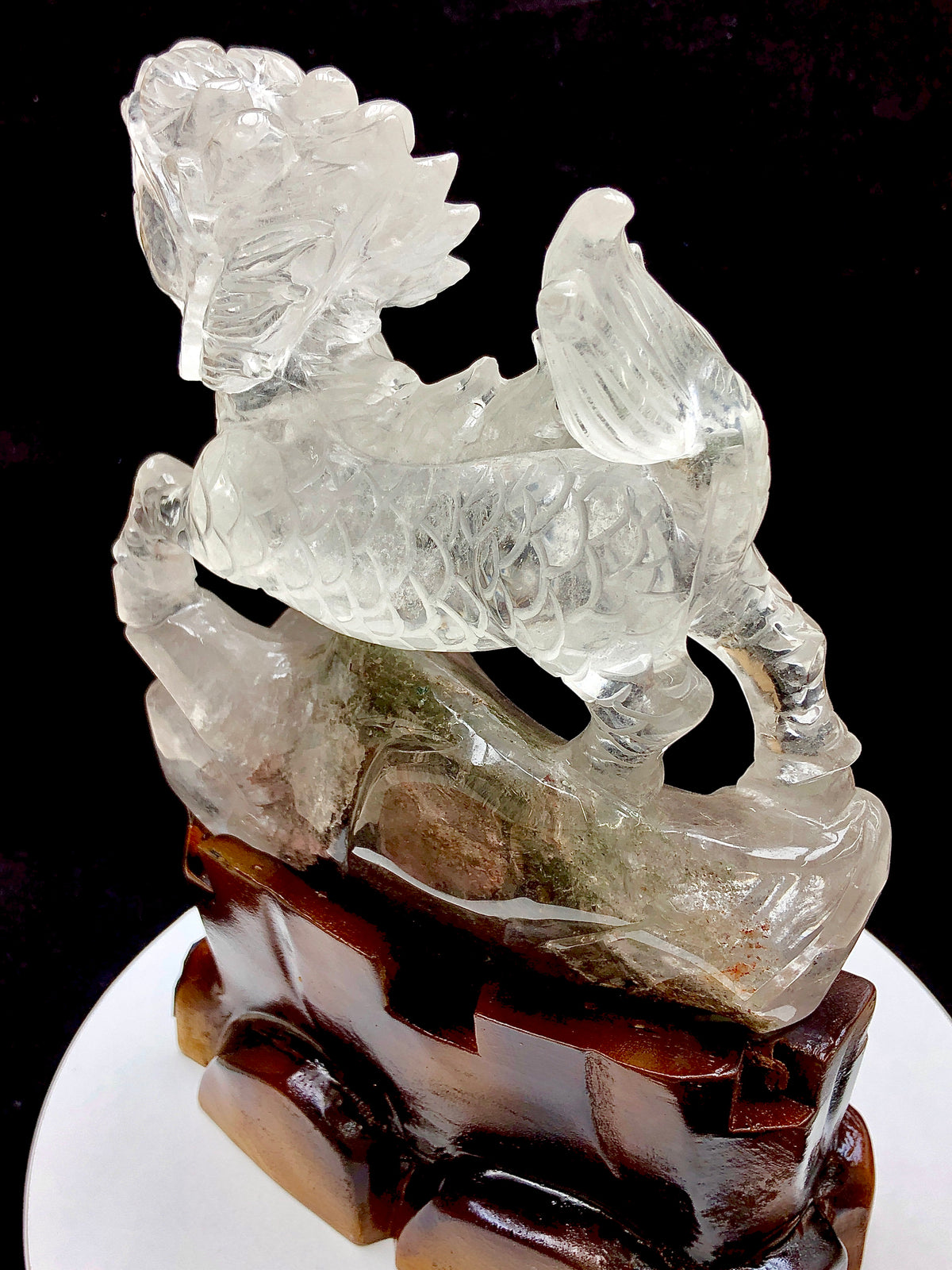 Garden quartz qilin carving