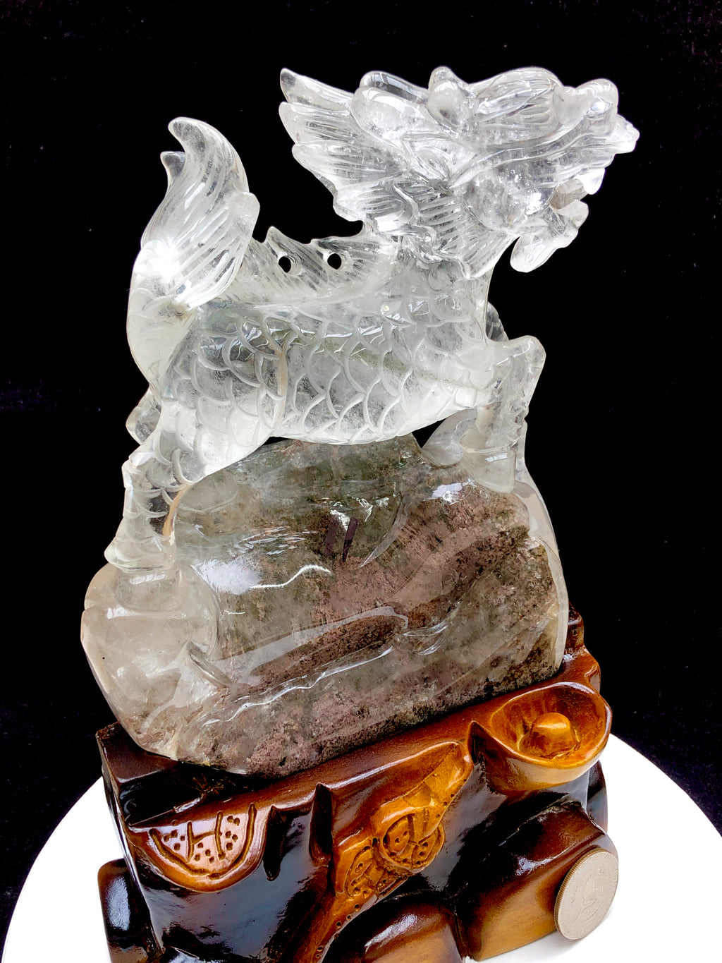 Garden quartz qilin carving