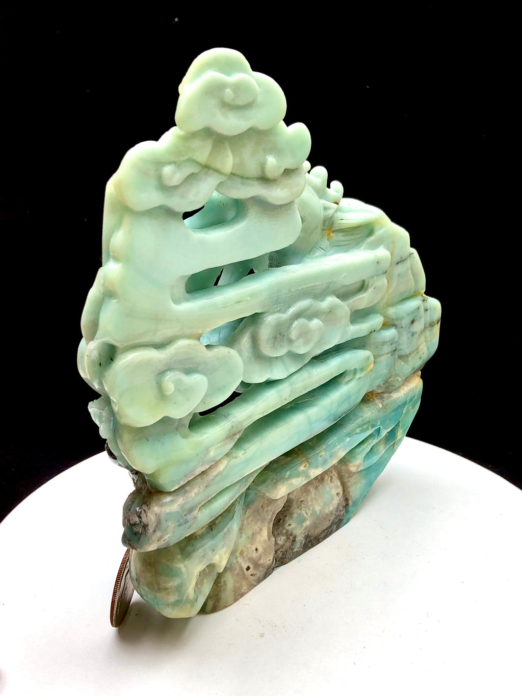Caribbean calcite Chinese dragon carving