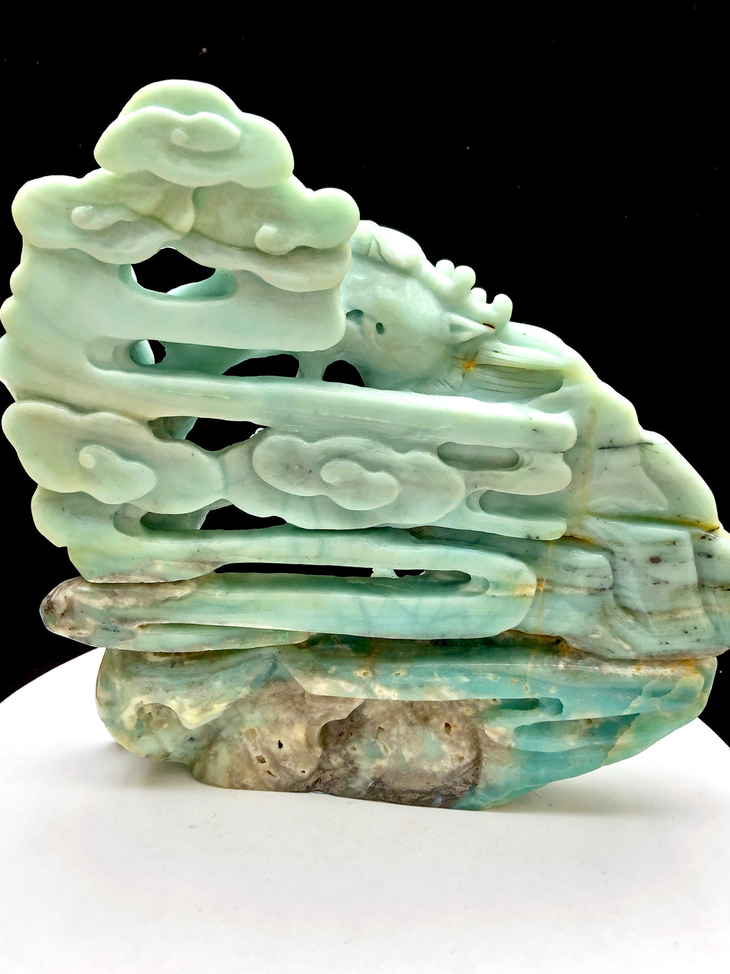 Caribbean calcite Chinese dragon carving