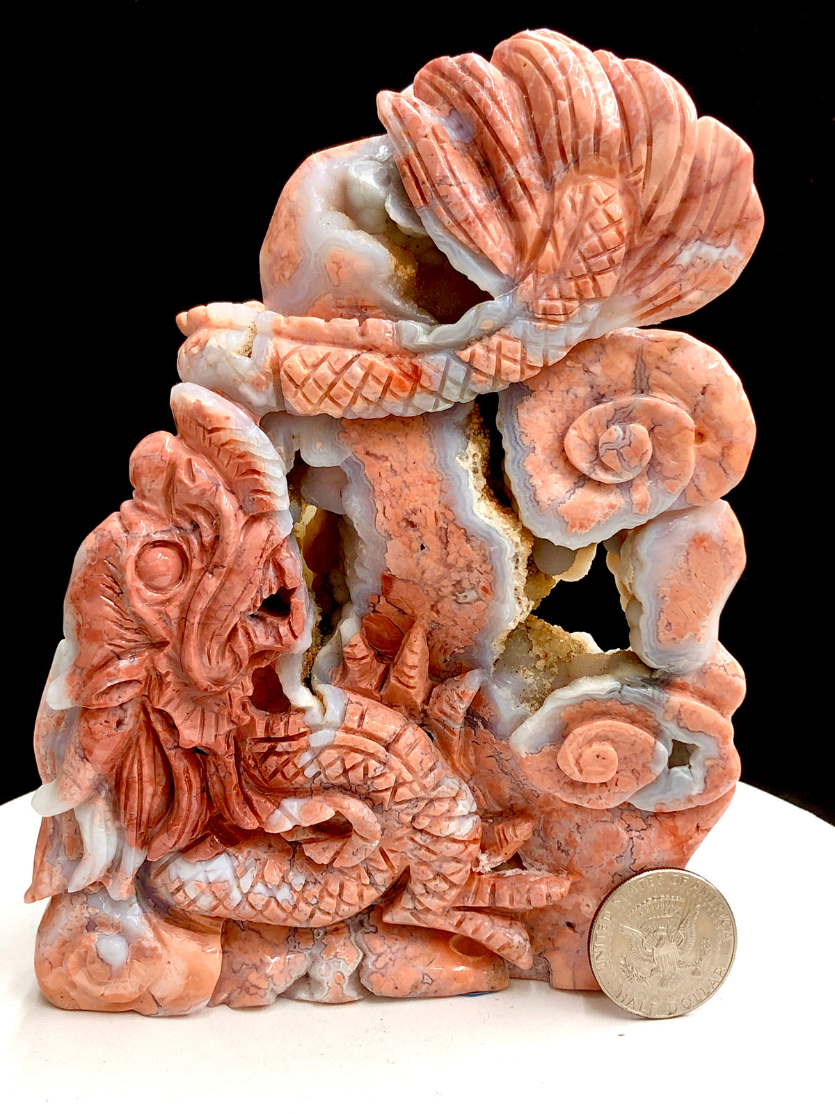 Cotton candy agate Chinese dragon