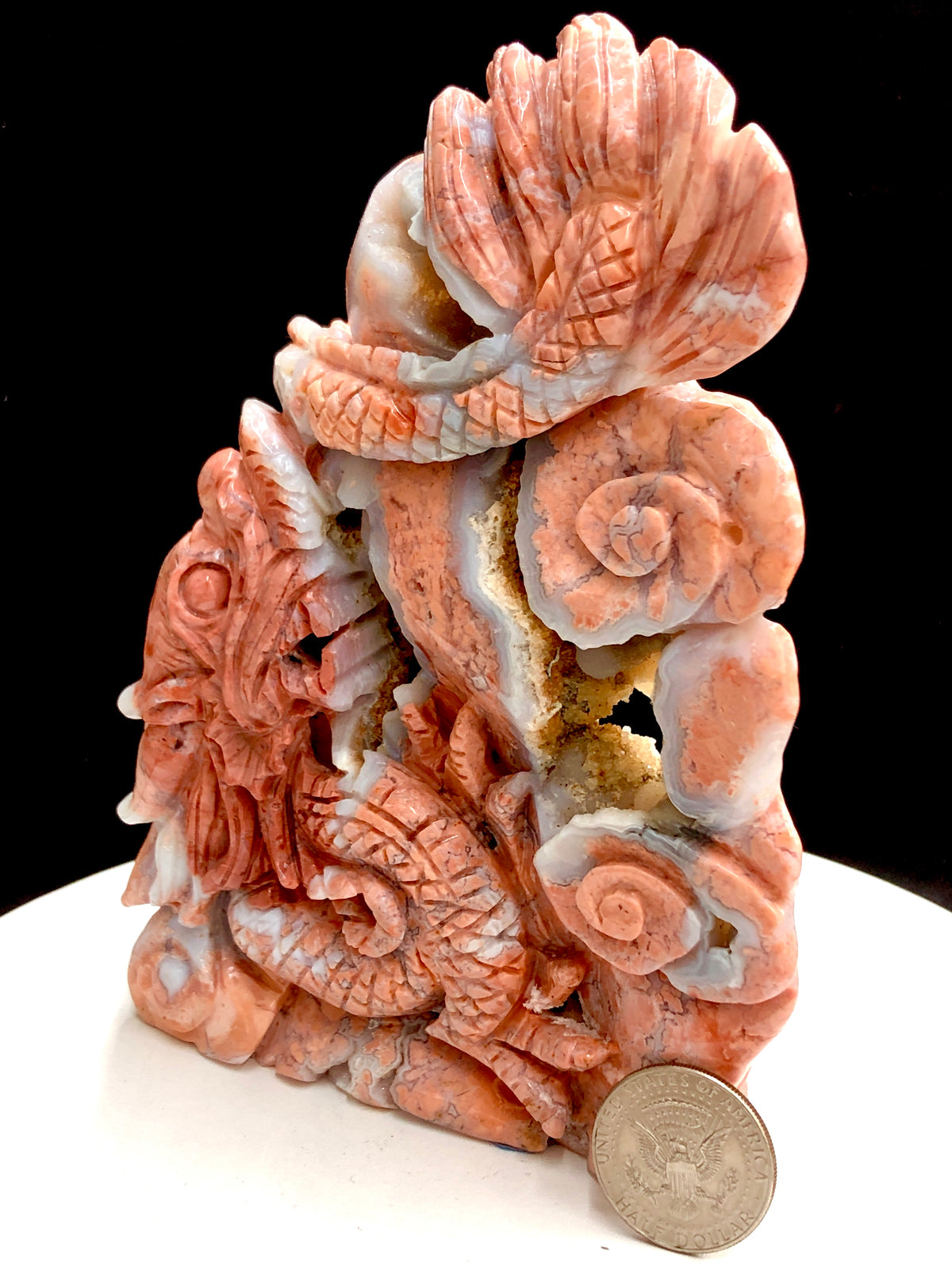 Cotton candy agate Chinese dragon