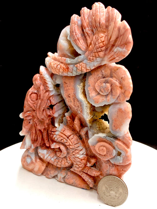 Cotton candy agate Chinese dragon