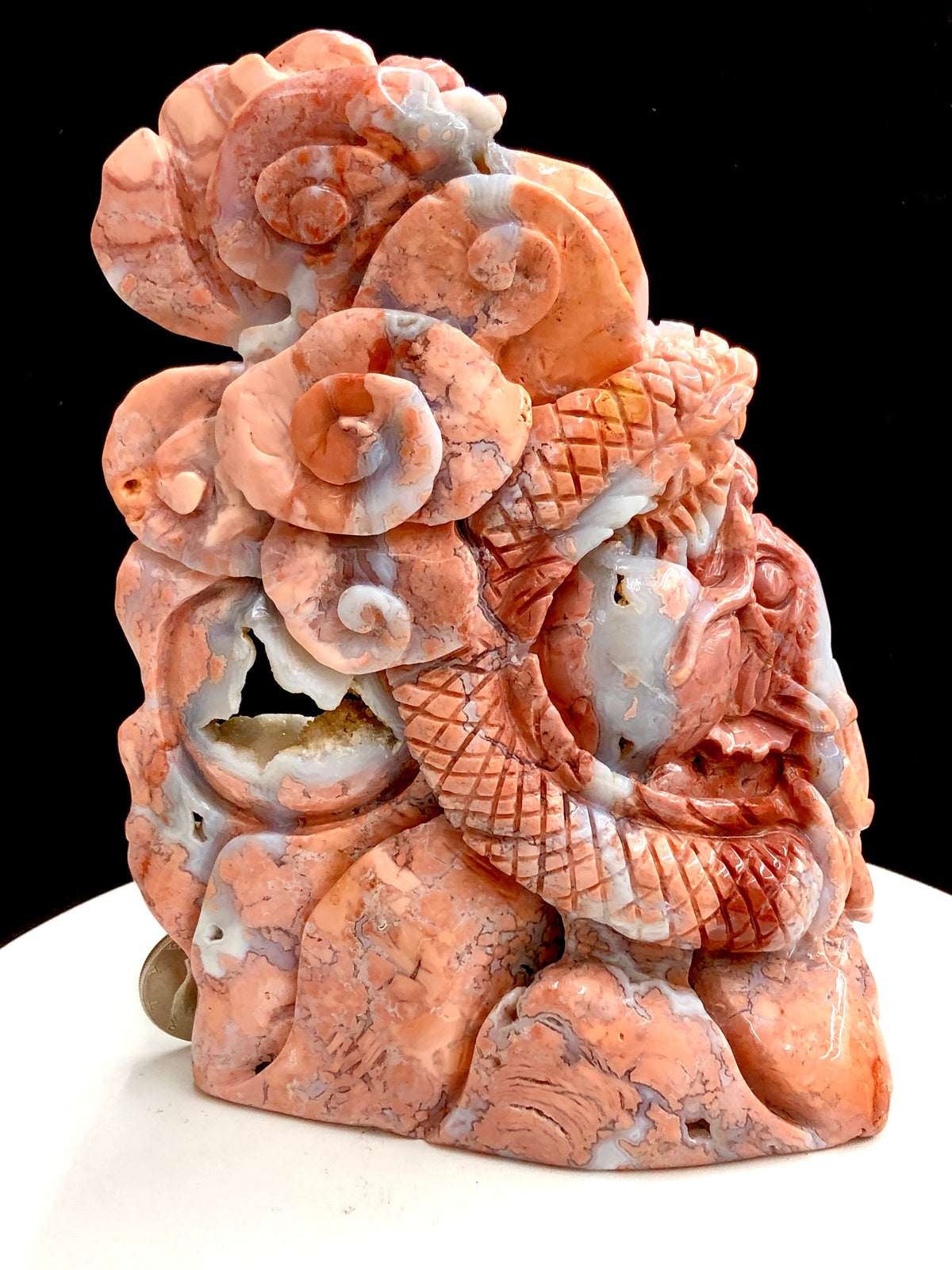 Cotton candy agate Chinese dragon