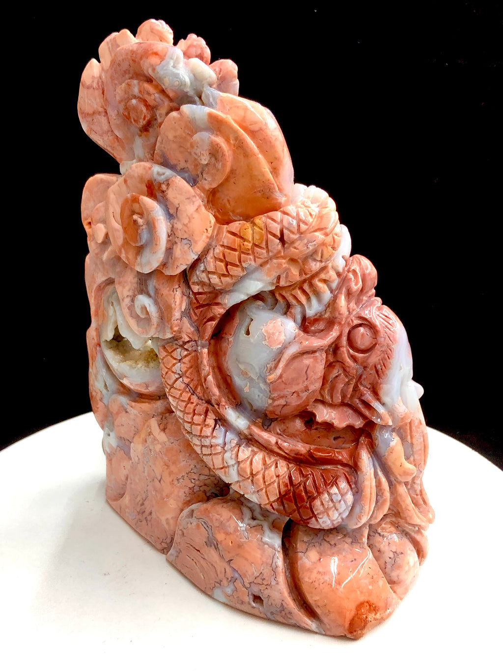 Cotton candy agate Chinese dragon