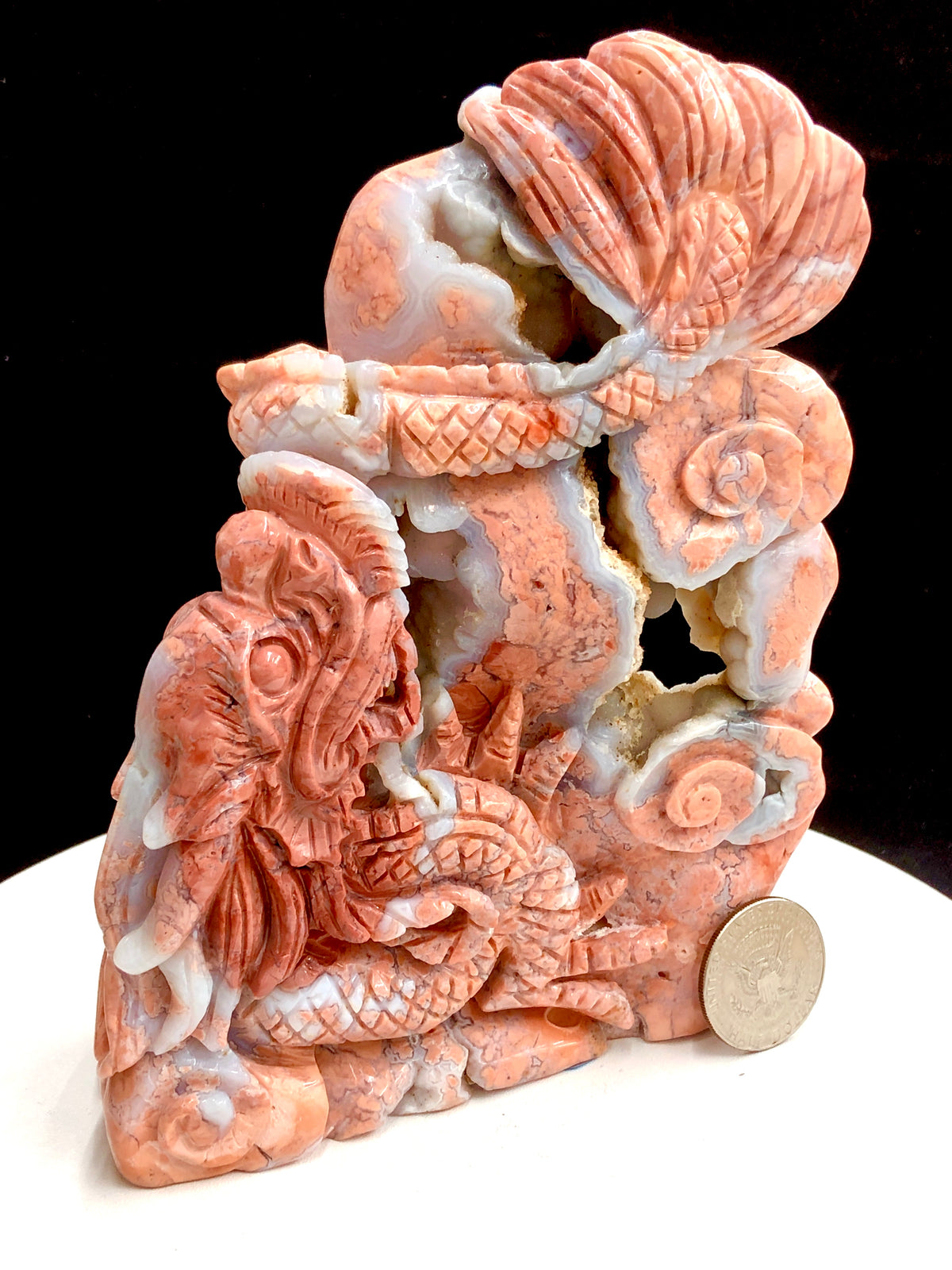 Cotton candy agate Chinese dragon