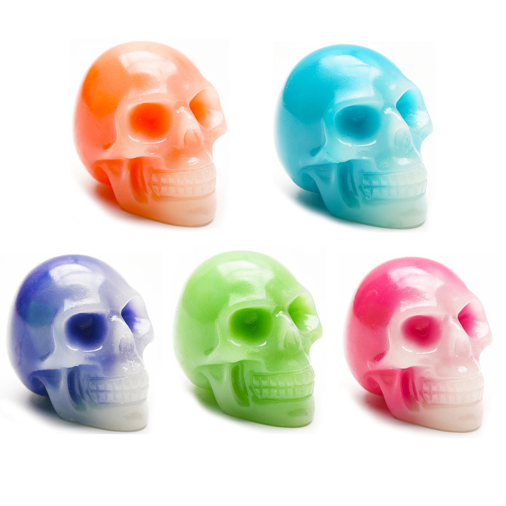 luminous skull head carvings