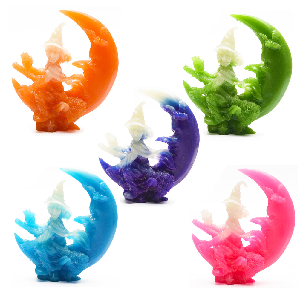 Luminous Halloween witch carvings