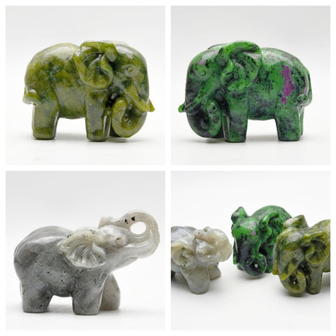 Crystal Elephant Carvings【3kinds $12each】