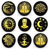 Obsidian Round Plate【36 designs gold&silver&pink】