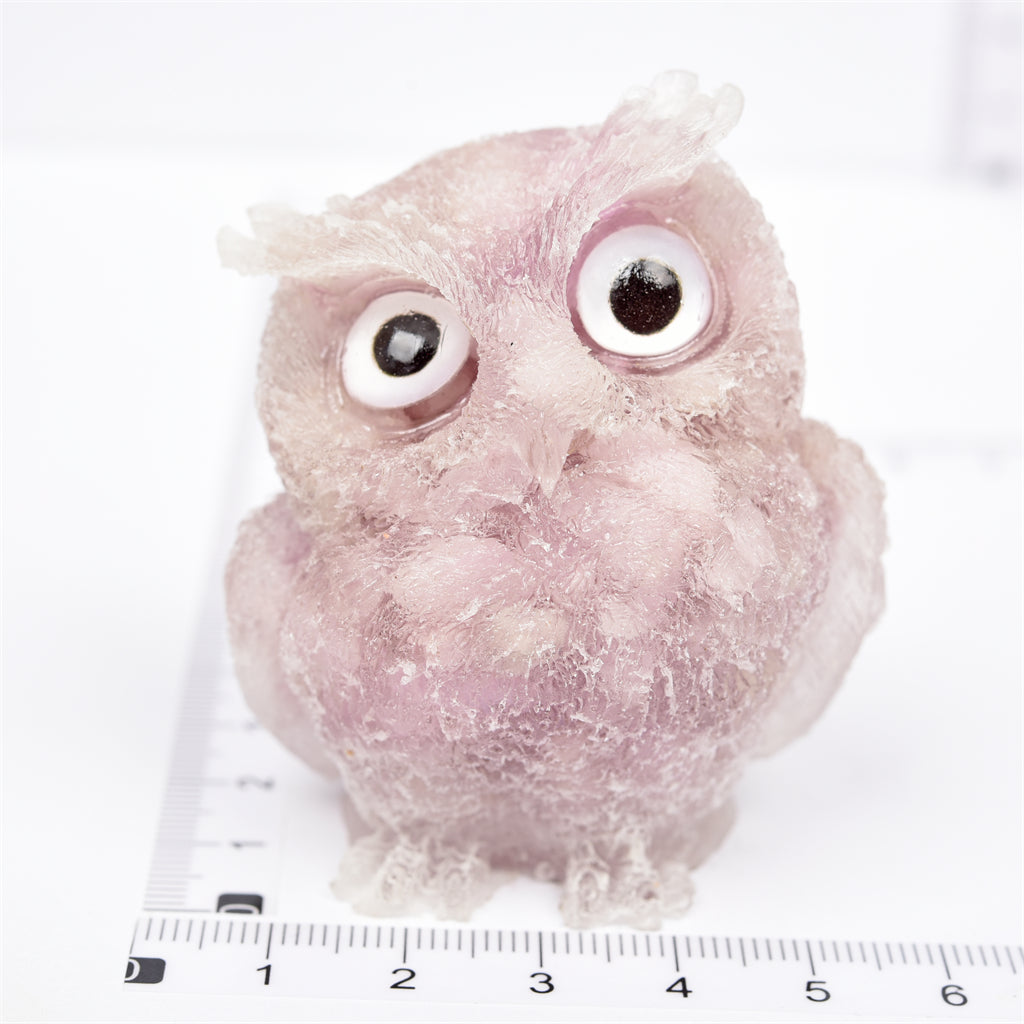 【Orgenite chips owl】Popular customers customize natural crystal ships material owls