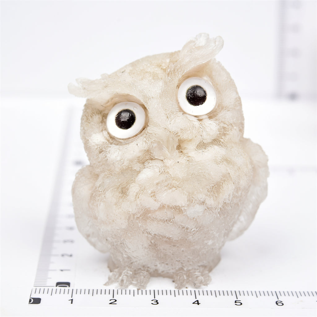 【Orgenite chips owl】Popular customers customize natural crystal ships material owls