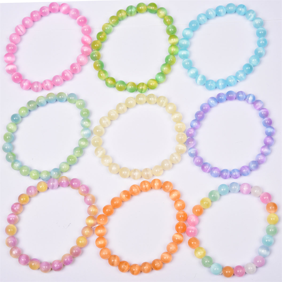 Aura Selenite bracelet（13 kinds color，$3.5 each）