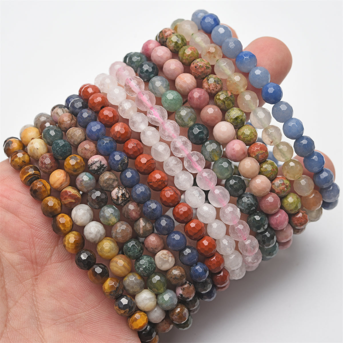 6mm faceted beads bracelet【$2-$2.5 each】