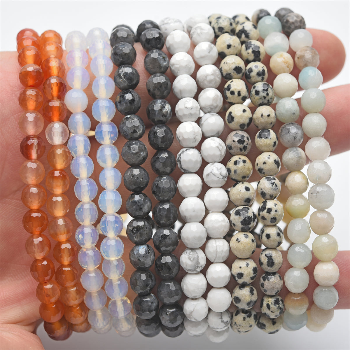 6mm faceted beads bracelet【$2-$2.5 each】