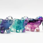 Rainbow Fluorite elephant carvings【$6 each】
