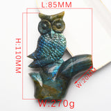 Labradorite animal carvings【Owl & Rhino】