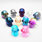 Rainbow glass skull head carvings