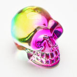 Rainbow glass skull head carvings