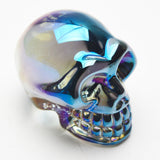 Rainbow glass skull head carvings