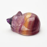 Crystal Cat Carvings【Fluorite&honey calcite】