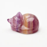 Crystal Cat Carvings【Fluorite&honey calcite】