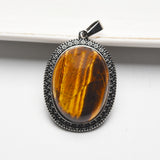 Crystal oval pendant【copper setting】