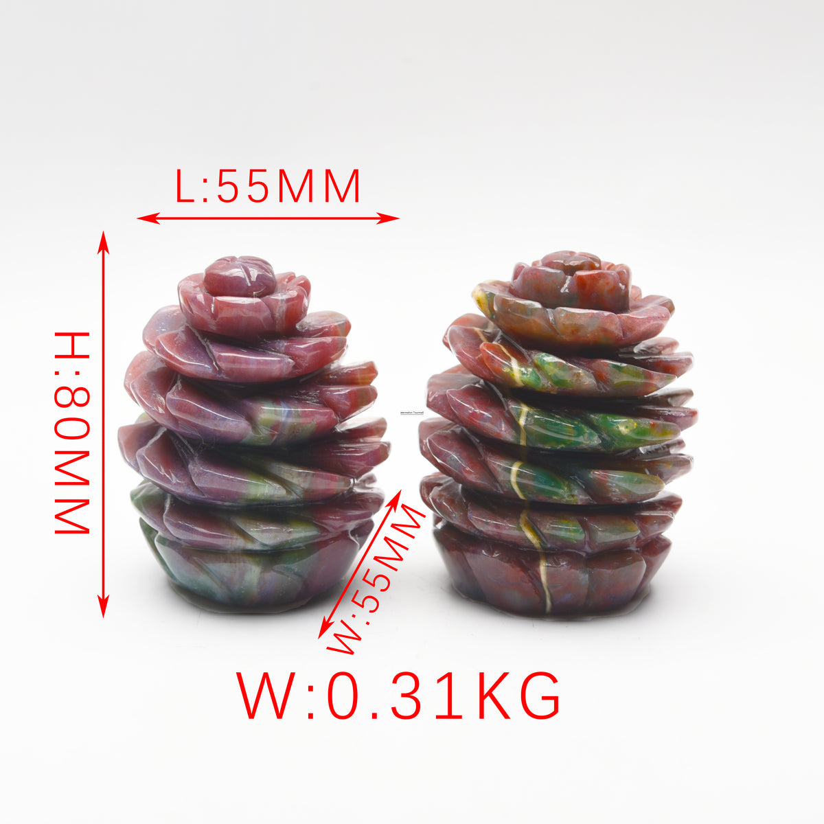 Ocean jasper Pine cones carvings