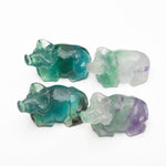Fluorite money bag and buffalo carvings【new！】