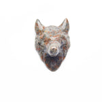 Crystal Wolf Head Carving