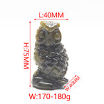 Various owl carvings