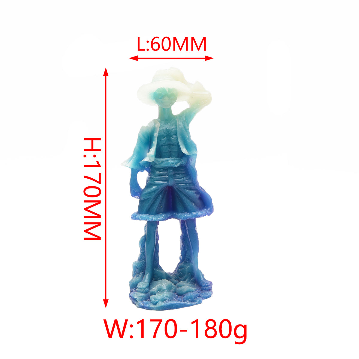Luminous Goku and Luffy carvings