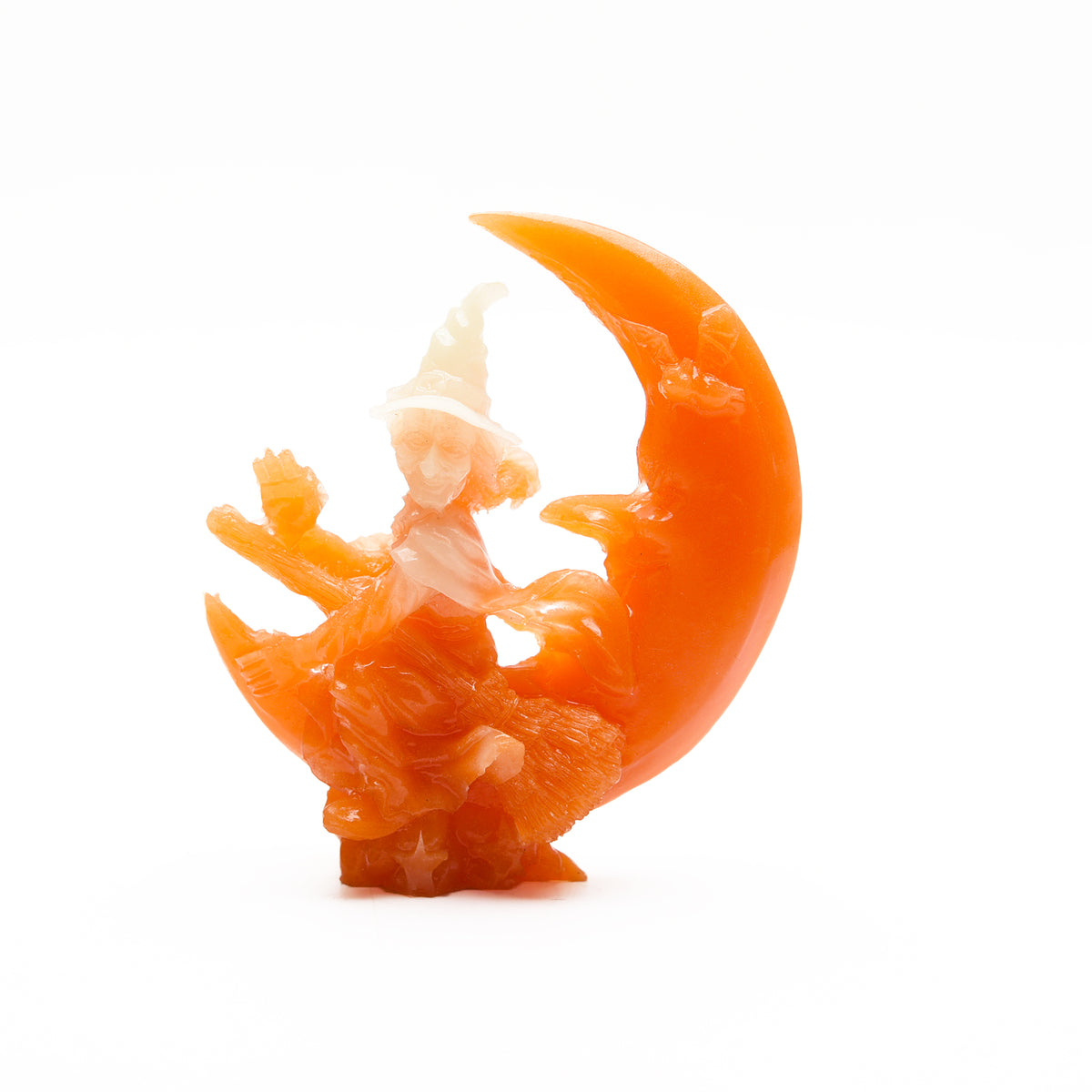 Luminous Halloween witch carvings