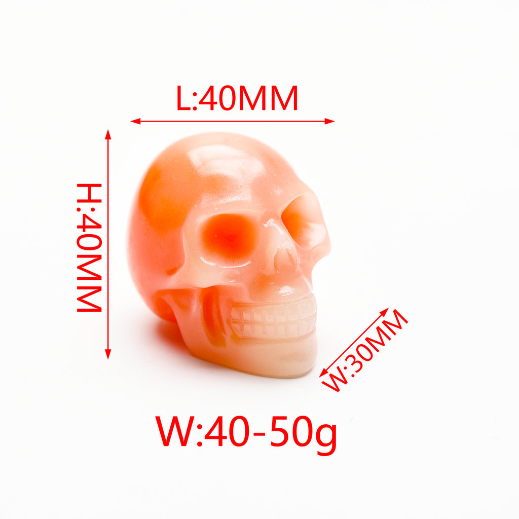 luminous skull head carvings