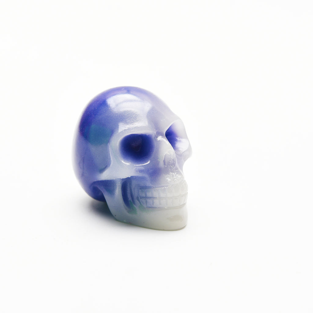 luminous skull head carvings