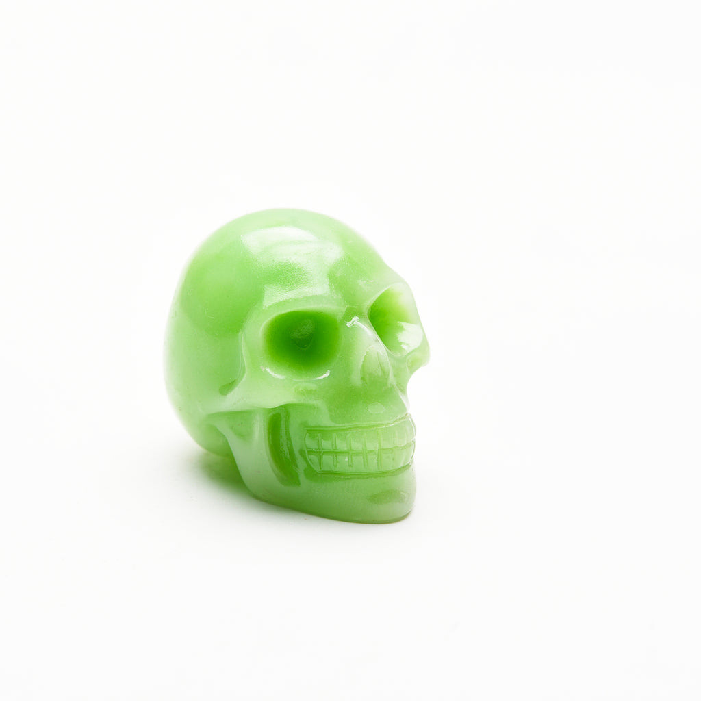 luminous skull head carvings